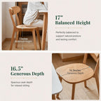 2pcs Modern Solid Dining Chairs Set Upholstered Fabric
