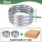 2pcs Raised Garden Bed 2x2x1FT Round Galvanized