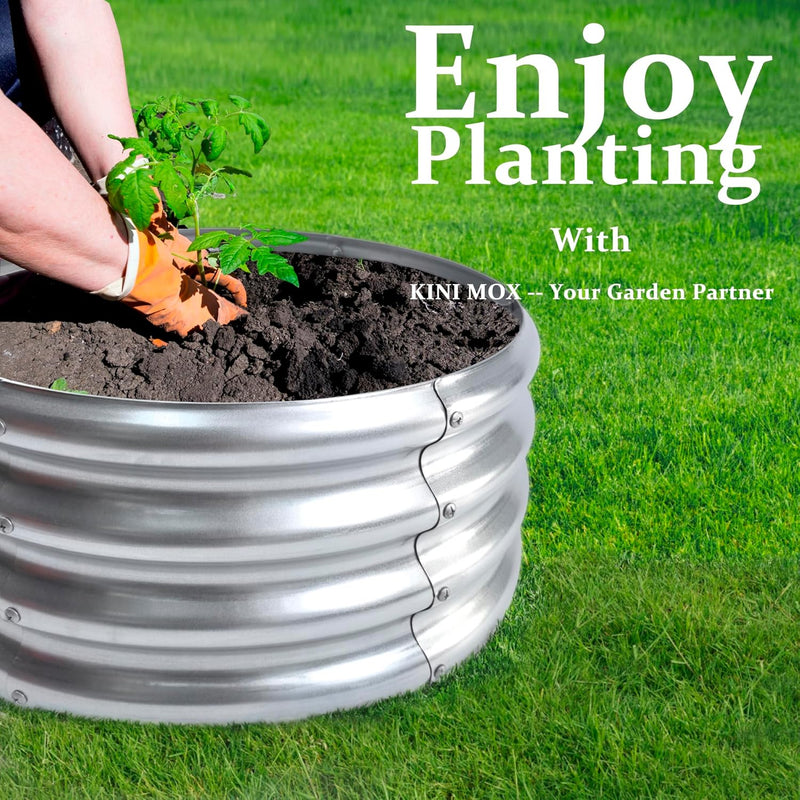 2pcs Raised Garden Bed 2x2x1FT Round Galvanized
