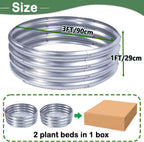 2pcs Raised Garden Bed 3x3x1FT Round Galvanized