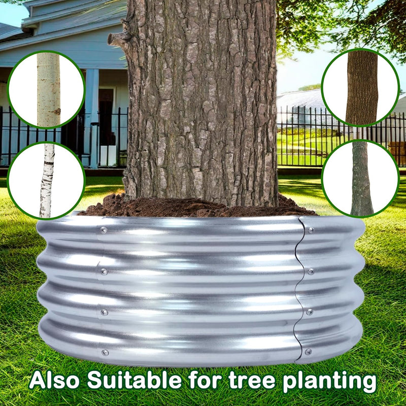 2pcs Raised Garden Bed 3x3x1FT Round Galvanized