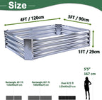 2pcs Raised Garden Bed 4x2x1FT Galvanized Boxes