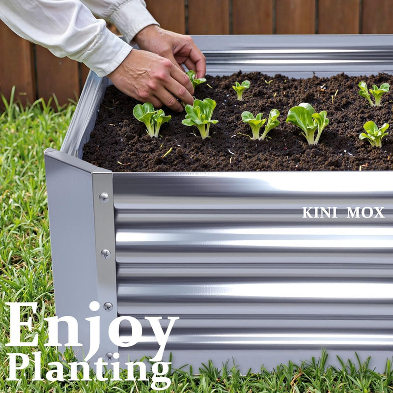 2pcs Raised Garden Bed 4x2x1FT Galvanized Boxes