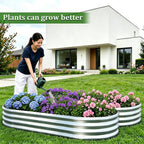 2pcs Raised Garden Bed 4x2x1FT Galvanized Boxes