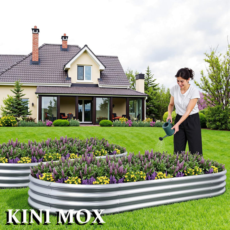 2pcs Raised Garden Bed 4x2x1FT Galvanized Boxes