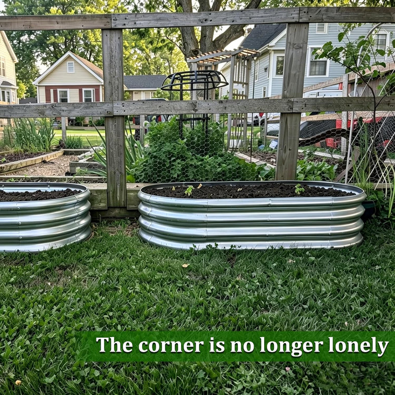 2pcs Raised Garden Bed 4x2x1FT Galvanized Boxes