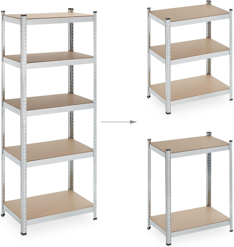 2x Heavy-Duty Storage Shelf Plastic 10% Fibreboard