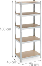 2x Heavy-Duty Storage Shelf Plastic 10% Fibreboard 80