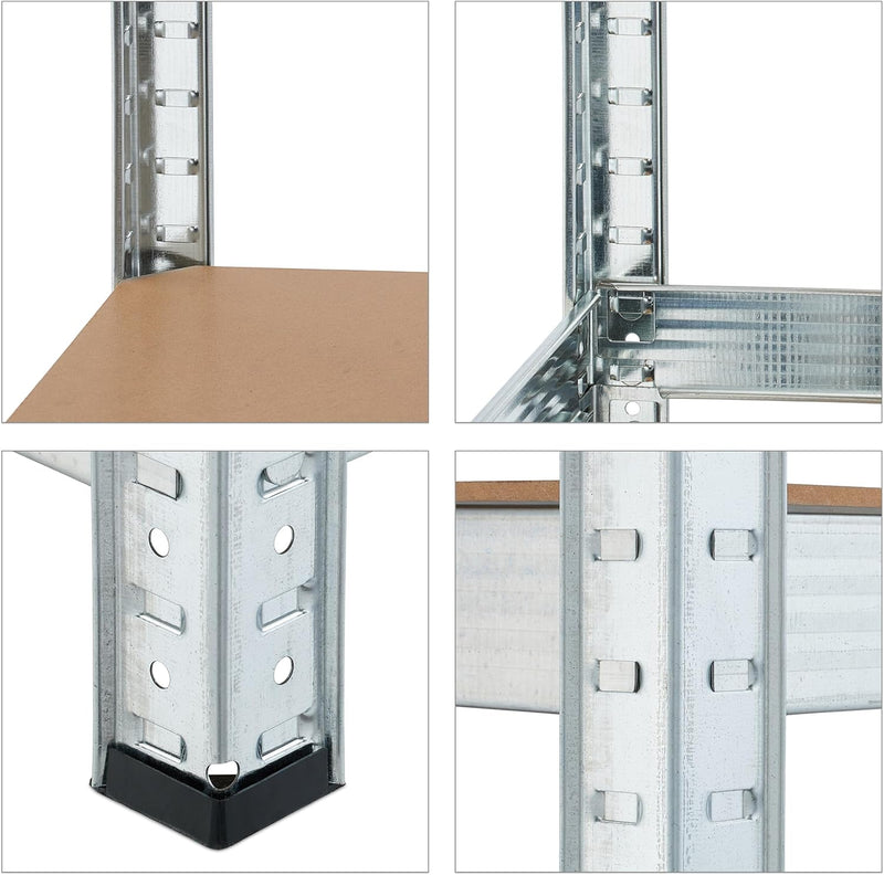 2x Heavy-Duty Storage Shelf Plastic 10% Fibreboard