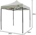 2x2 Fully Waterproof Pop Up Gazebo with 4