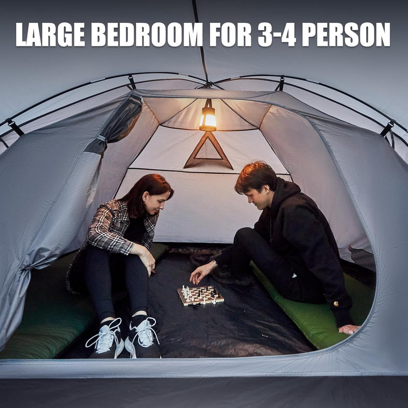 3-4 Man Tent with Porch Camping for 3