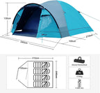 3-4 Man Tent with Porch Camping for 3
