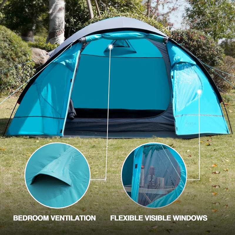 3-4 Man Tent with Porch Camping for 3