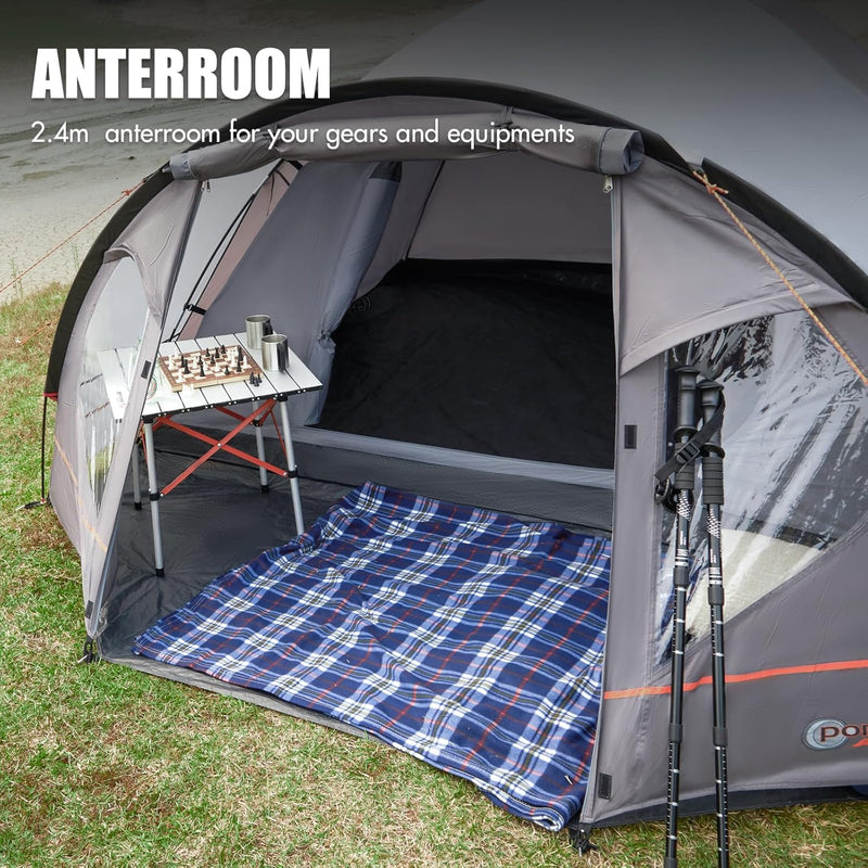 3-4 Man Tent with Porch Camping for 3