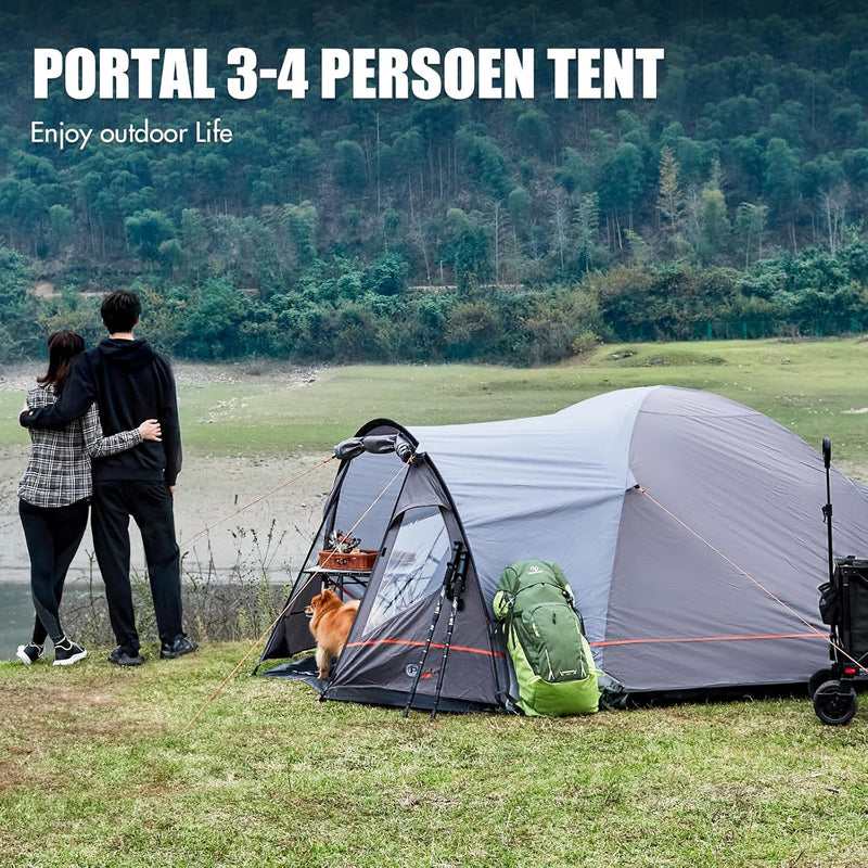 3-4 Man Tent with Porch Camping for 3