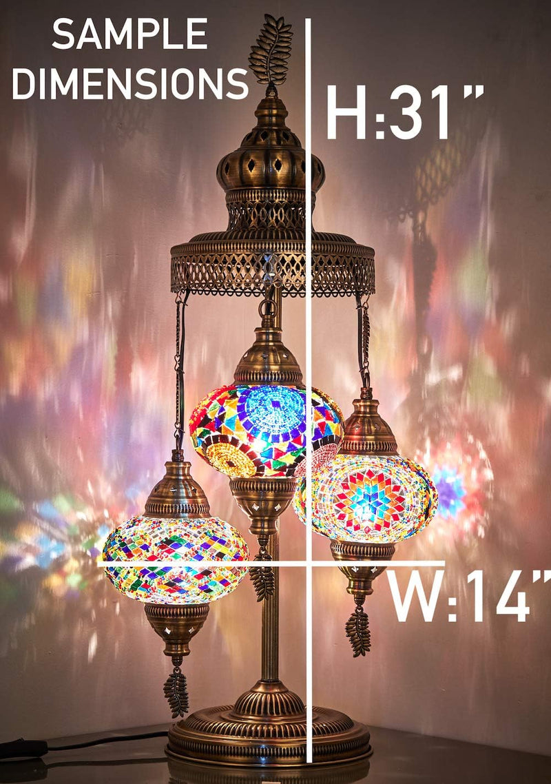 3 Big Globes Magnificent Handmade Turkish Moroccan Mosaic