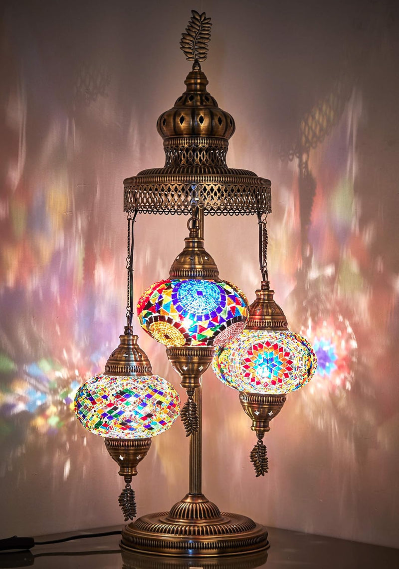3 Big Globes Magnificent Handmade Turkish Moroccan Mosaic