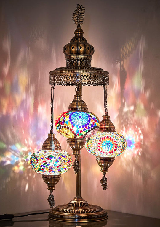 3 Big Globes Magnificent Handmade Turkish Moroccan Mosaic