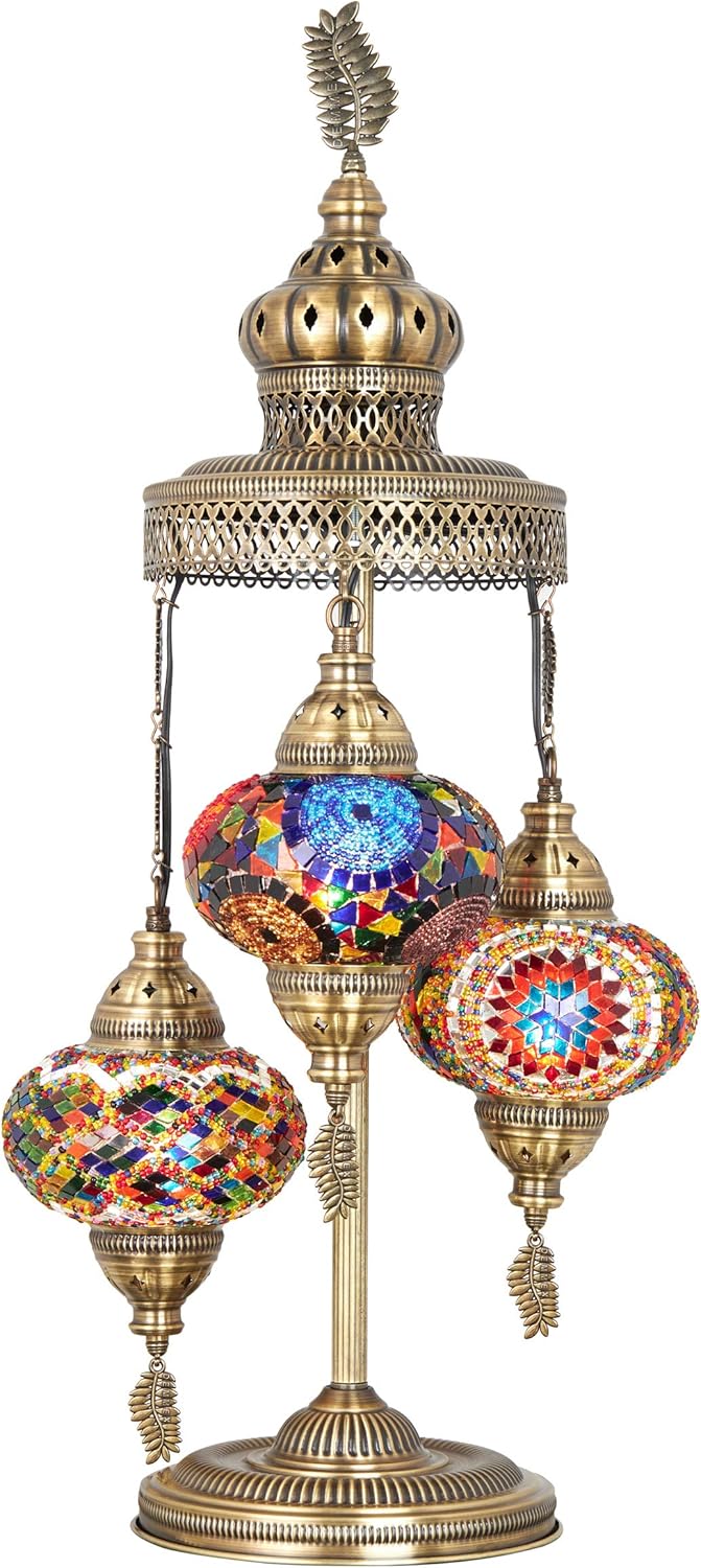 3 Big Globes Magnificent Handmade Turkish Moroccan Mosaic