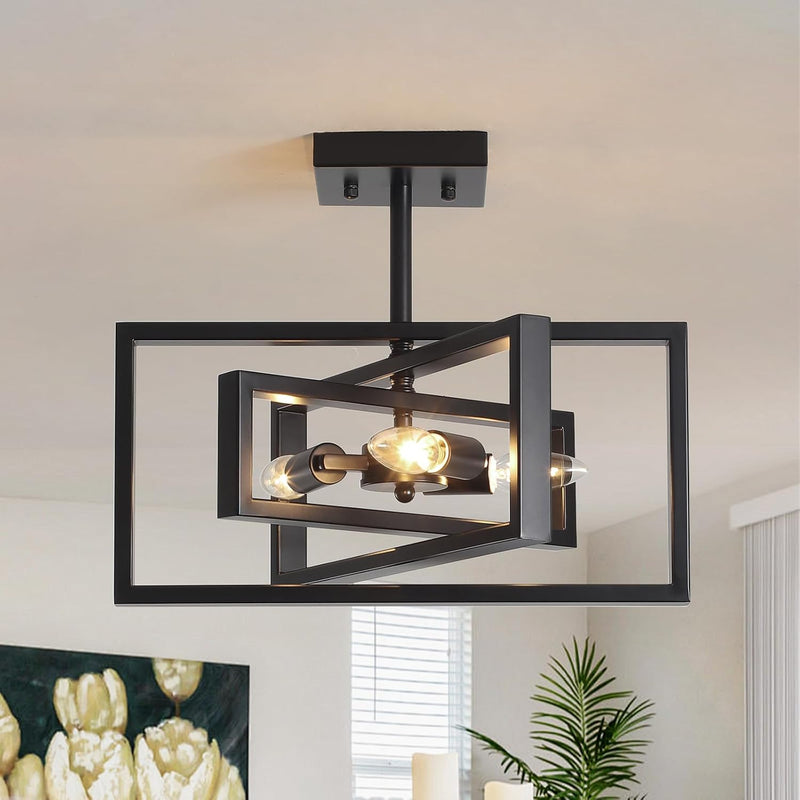 3 Ceiling Lights Living Room Industrial Semi Flush