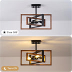3 Ceiling Lights Living Room Industrial Semi Flush