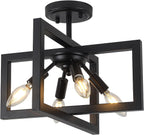 3 Ceiling Lights Living Room Industrial Semi Flush