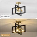 3 Ceiling Lights Living Room Industrial Semi Flush