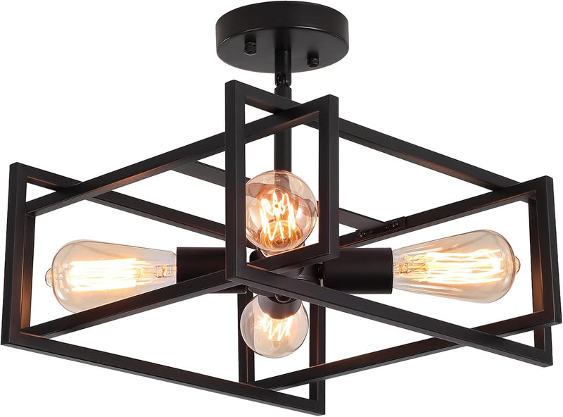 3 Ceiling Lights Living Room Industrial Semi Flush