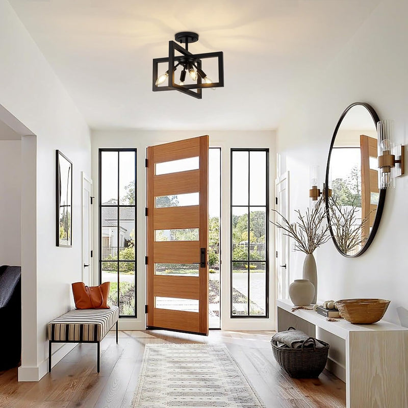 3 Ceiling Lights Living Room Industrial Semi Flush