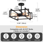 3 Ceiling Lights Living Room Industrial Semi Flush