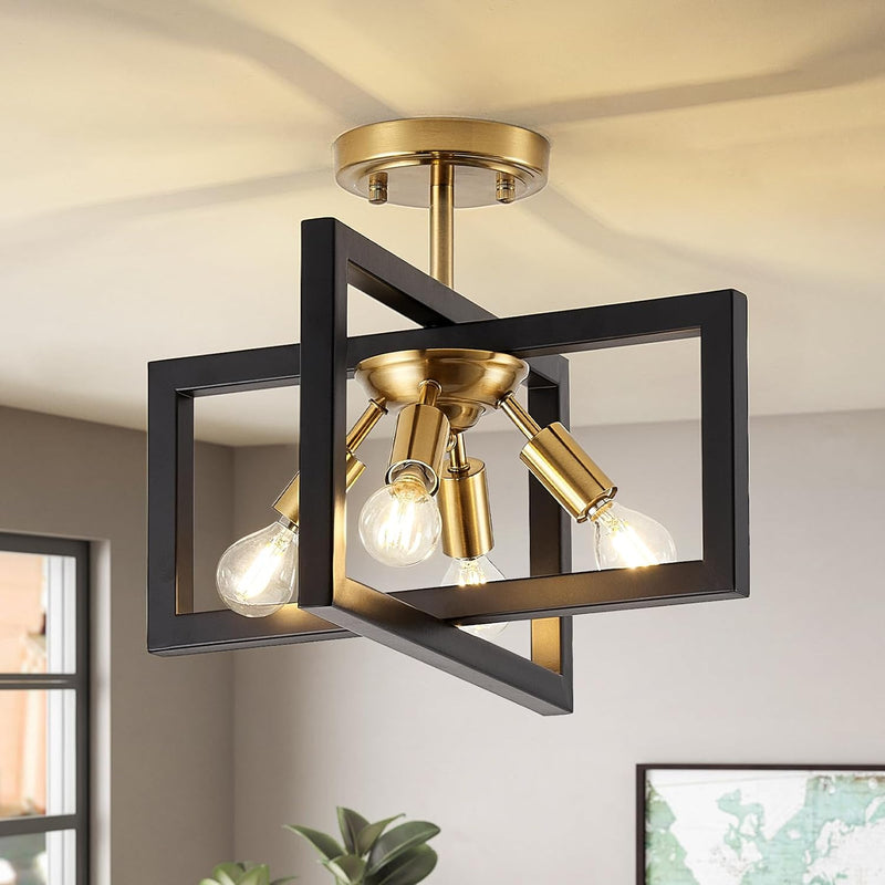 3 Ceiling Lights Living Room Industrial Semi Flush