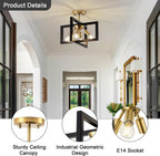 3 Ceiling Lights Living Room Industrial Semi Flush