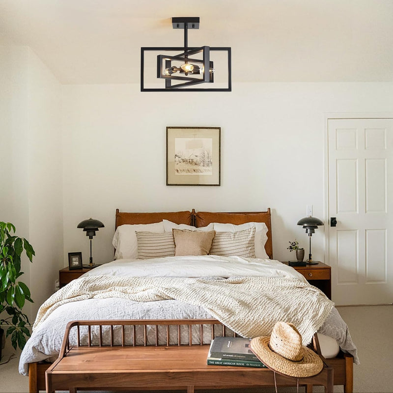 3 Ceiling Lights Living Room Industrial Semi Flush