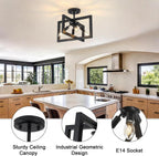 3 Ceiling Lights Living Room Industrial Semi Flush