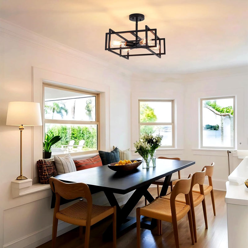 3 Ceiling Lights Living Room Industrial Semi Flush