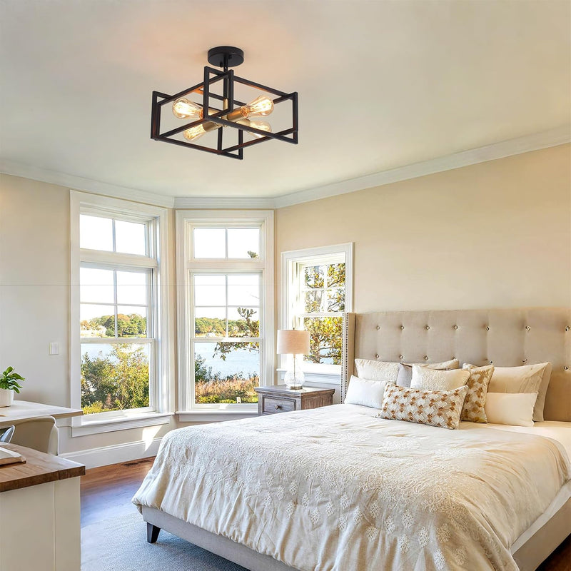 3 Ceiling Lights Living Room Industrial Semi Flush