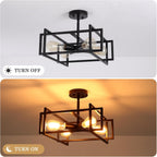 3 Ceiling Lights Living Room Industrial Semi Flush