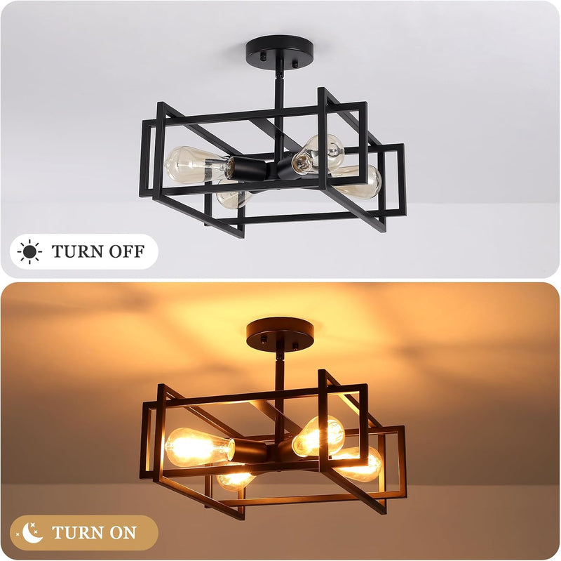3 Ceiling Lights Living Room Industrial Semi Flush