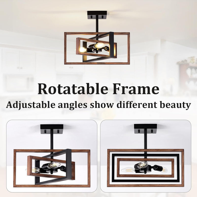 3 Ceiling Lights Living Room Industrial Semi Flush