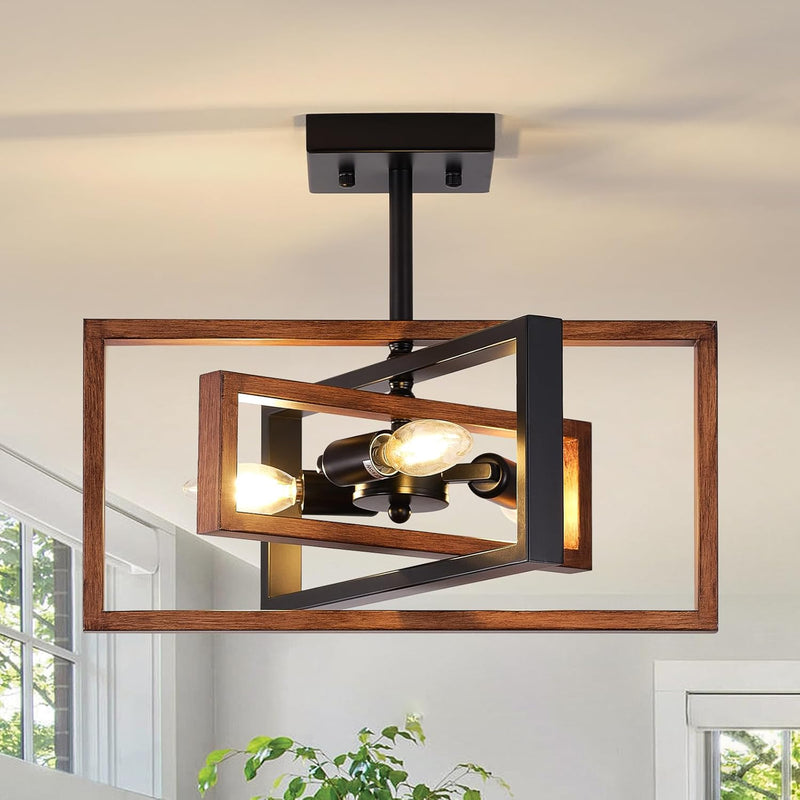 3 Ceiling Lights Living Room Industrial Semi Flush