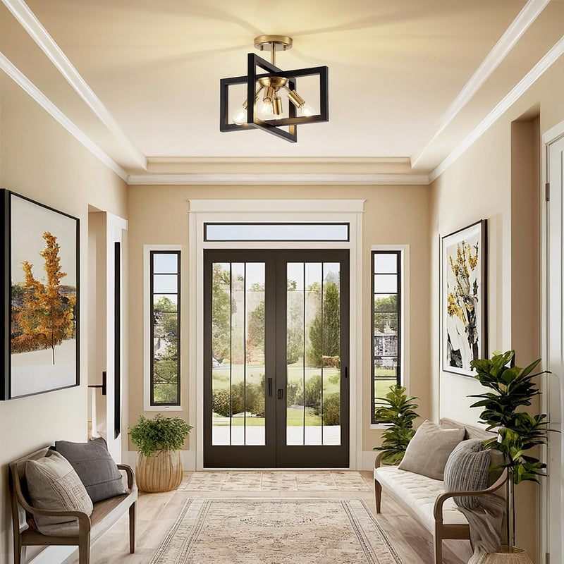 3 Ceiling Lights Living Room Industrial Semi Flush