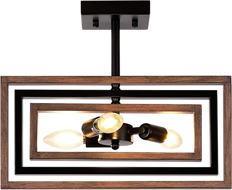 3 Ceiling Lights Living Room Industrial Semi Flush
