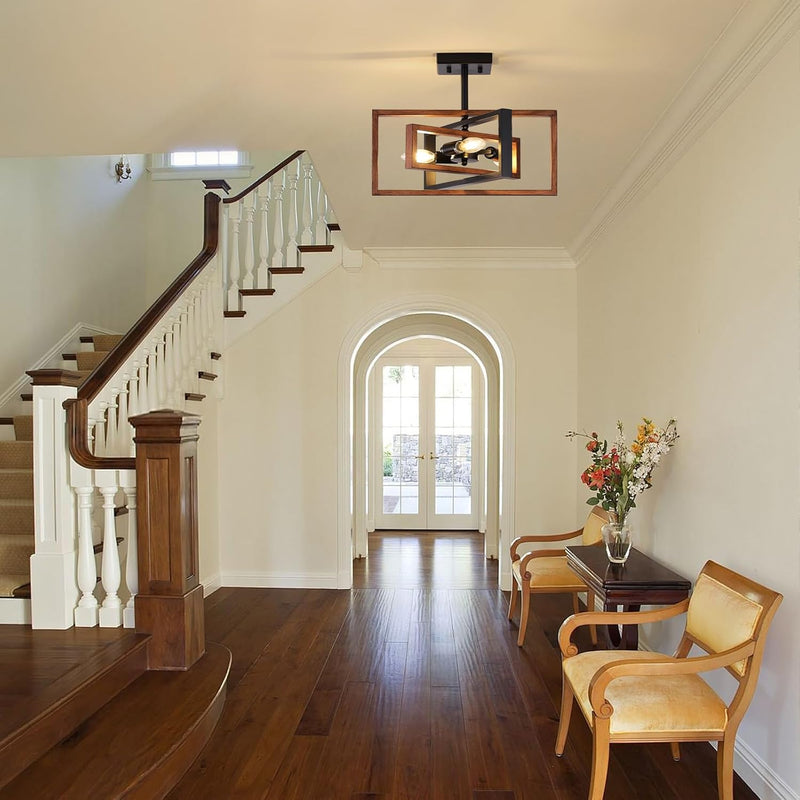 3 Ceiling Lights Living Room Industrial Semi Flush