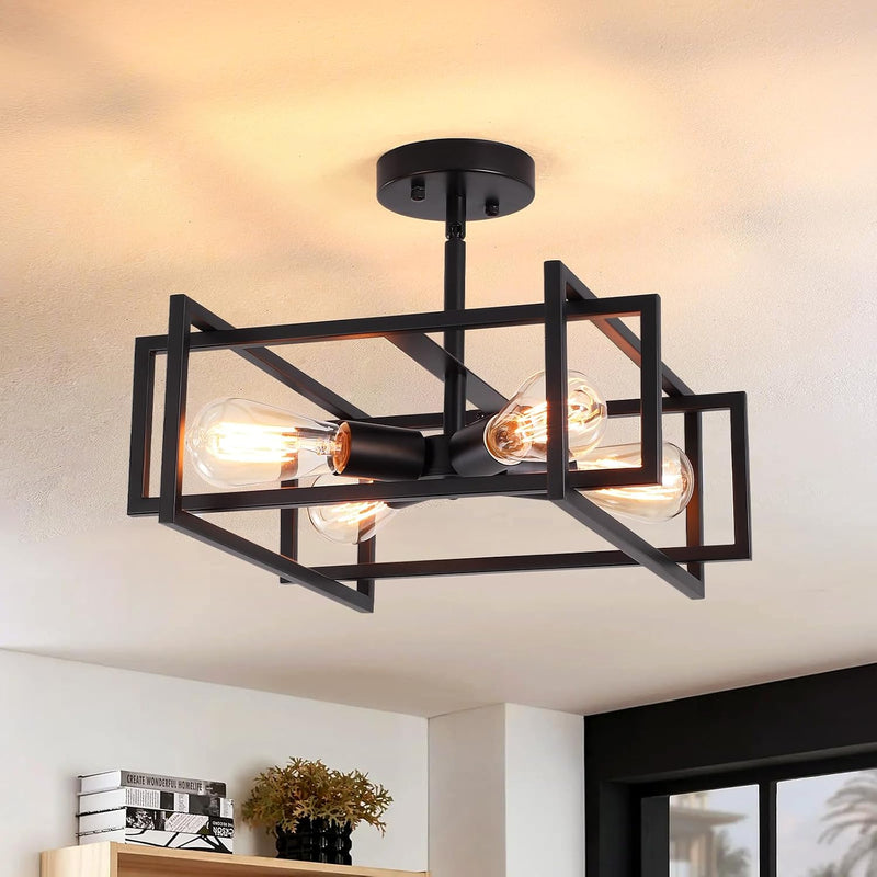 3 Ceiling Lights Living Room Industrial Semi Flush