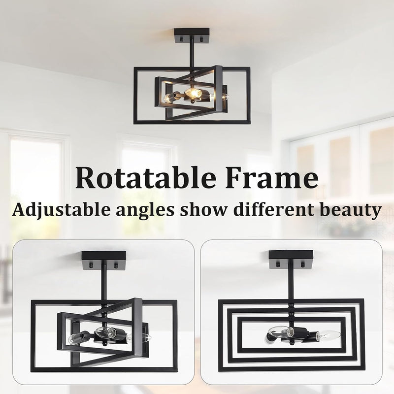 3 Ceiling Lights Living Room Industrial Semi Flush