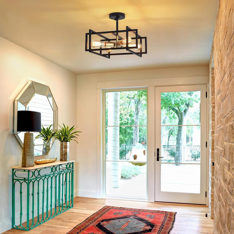 3 Ceiling Lights Living Room Industrial Semi Flush