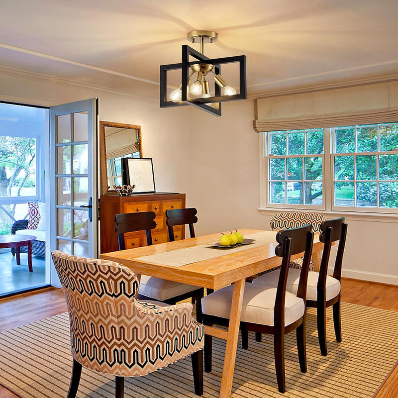 3 Ceiling Lights Living Room Industrial Semi Flush