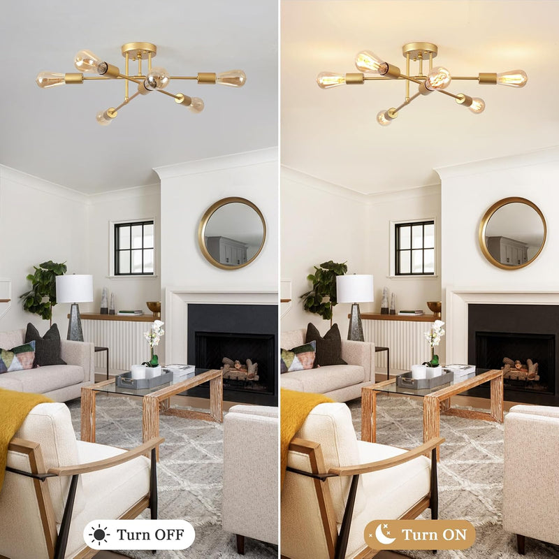 3 Ceiling Living Room Modern Fabric Shade Semi