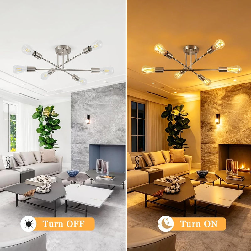 3 Ceiling Living Room Modern Fabric Shade Semi