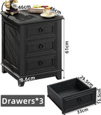 3 Drawer Bedside Table 46CM Wide Cabinet